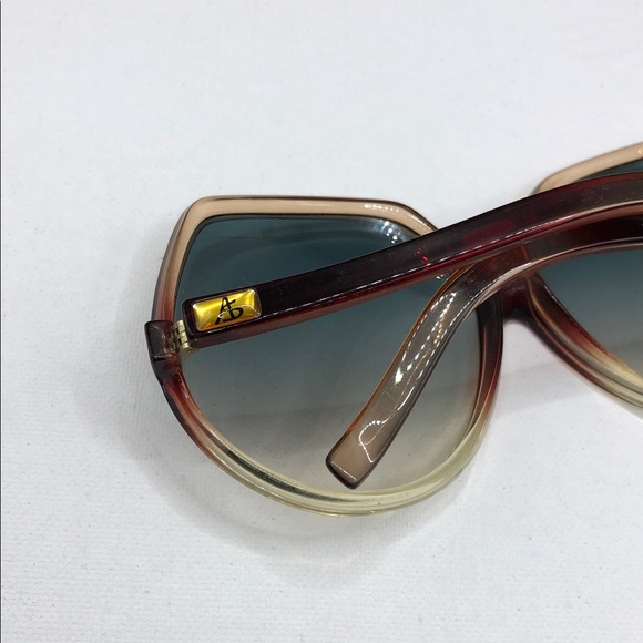 Annie Saral Paris France Vintage Retro Designer Sunglasses Oversized Ombre - Picture 10 of 14